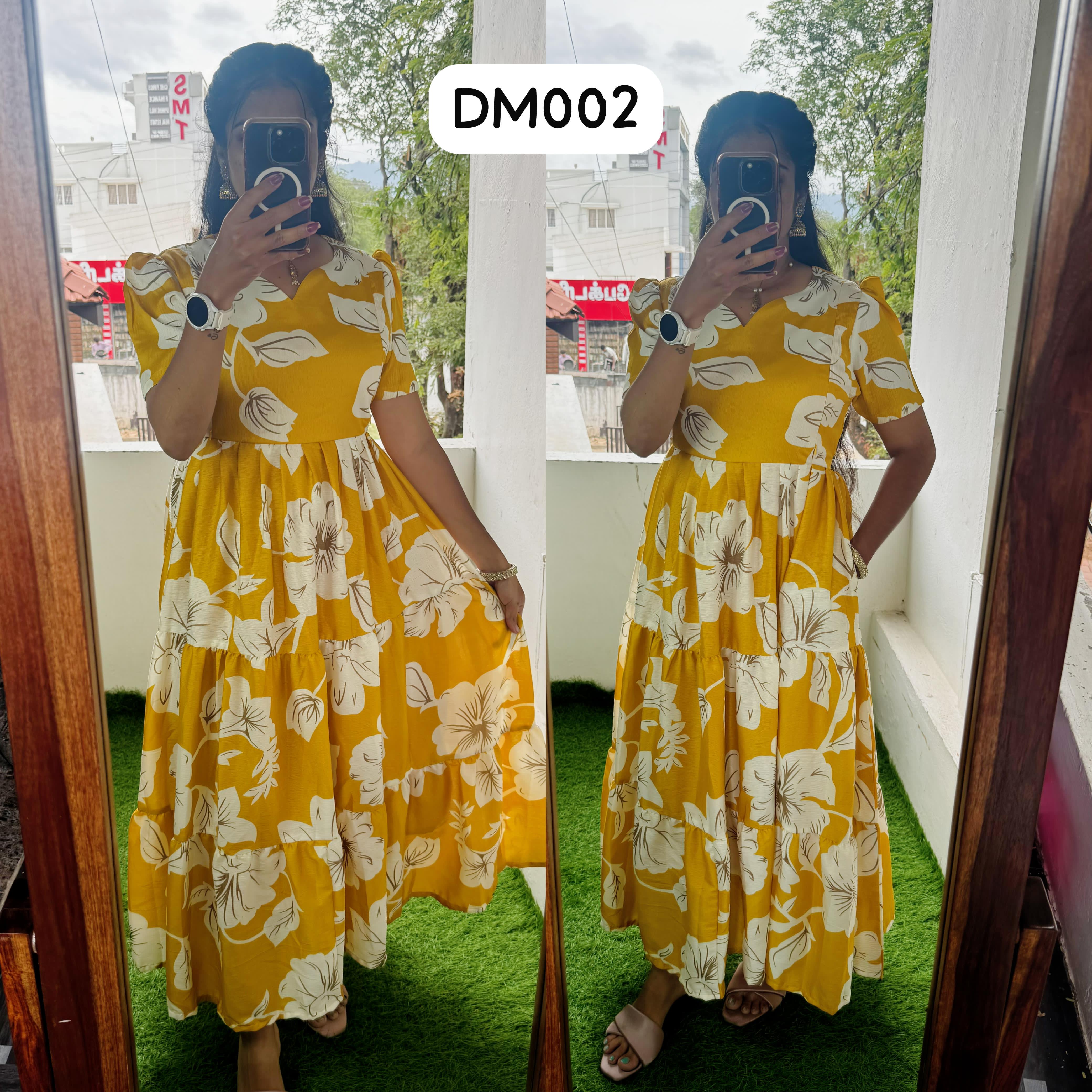 DM002 Feeding/Non Feeding Premium 3 tier Delta crepe Maxi ( with Lining )