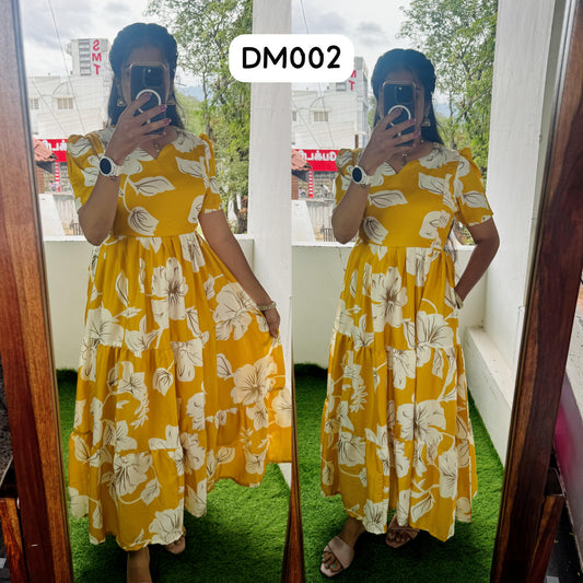 DIWALI MEGA SALE Feeding/Non Feeding Premium 3 tier Delta crepe Maxi ( with Lining )
