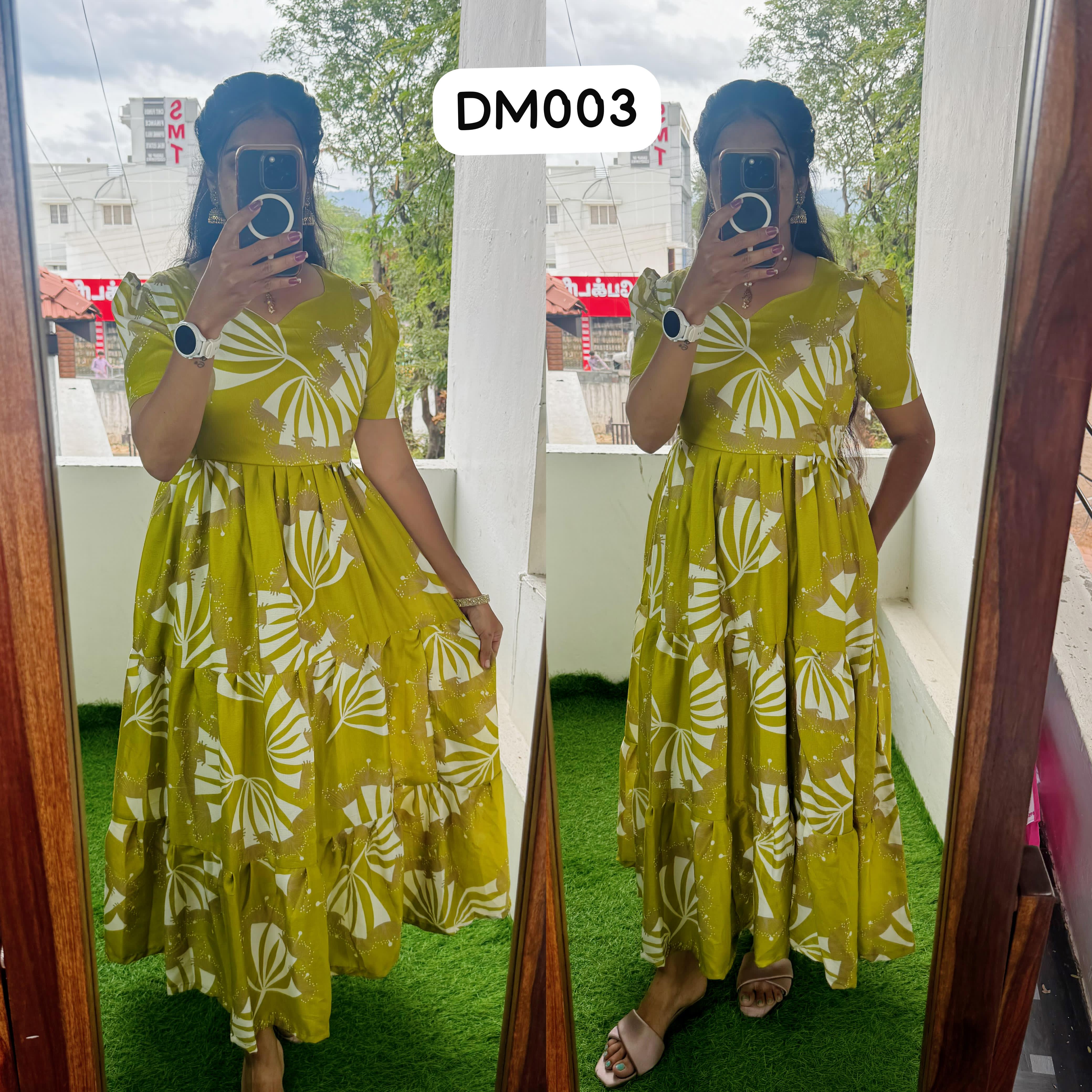 DM003 Feeding/Non Feeding Premium 3 tier Delta crepe Maxi ( with Lining )