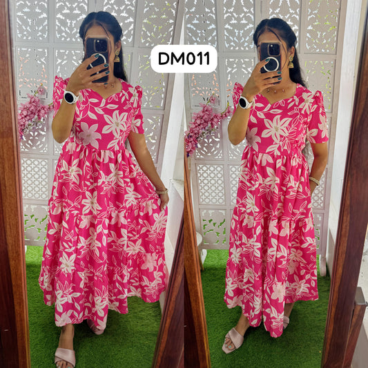 DM011 Feeding/Non Feeding Premium 3 tier Delta crepe Maxi (Copy)
