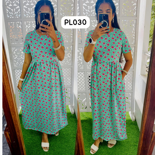 PL030 Buy 3@1200 free ship- Zipless maternity/feeding Loungewear Maxi Pull up Model