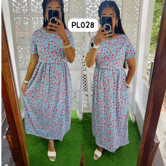 PL028 Buy 3@1200 free ship- Zipless maternity/feeding Loungewear Maxi Pull up Model
