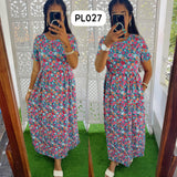 PL027 Buy 3@1200 free ship- Zipless maternity/feeding Loungewear Maxi Pull up Model