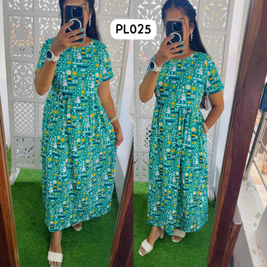 PL025 Buy 3@1200 free ship- Zipless maternity/feeding Loungewear Maxi Pull up Model