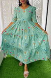 Blue-Feeding/Non Feeding Premium Cotton Maxi ( with cotton Lining )