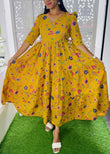 Mustard Feeding/Non Feeding Premium Cotton Maxi ( with cotton Lining )