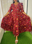 Maroon Feeding/Non Feeding Premium Cotton Maxi ( with cotton Lining )