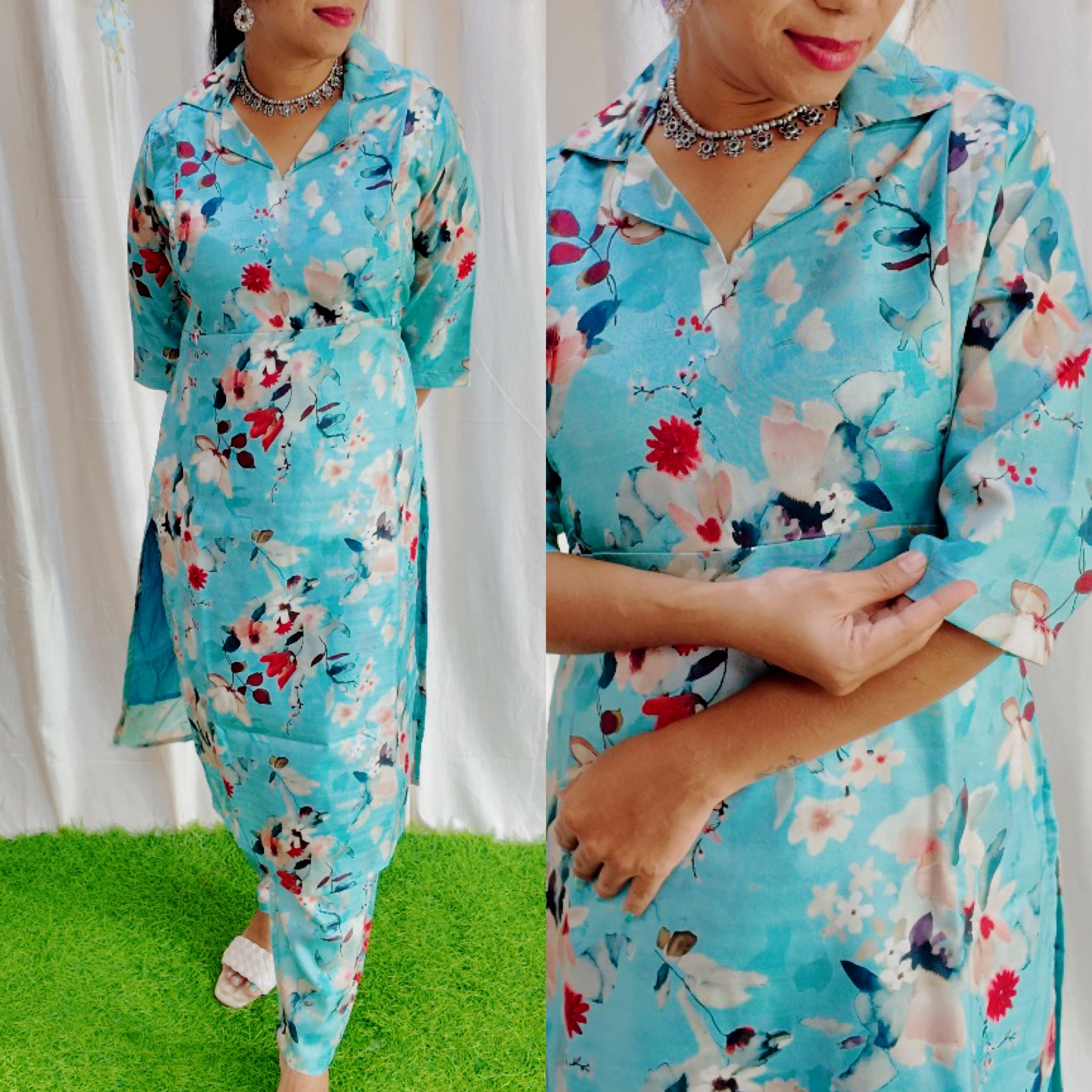 Premium Banarasi Digital Printed Coord Set- Feeding/Non Feeding (With Lining)