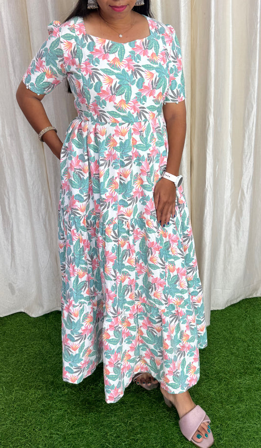 Premium Cotton Printed Maxi (With Lining)- Feeding/Non Feeding