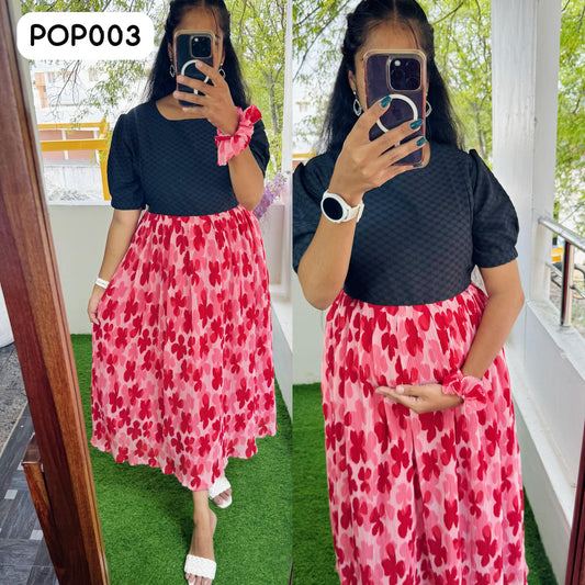 POP003 New Feeding/Non Feeding Popcorn Western dress(Free scrunchie)