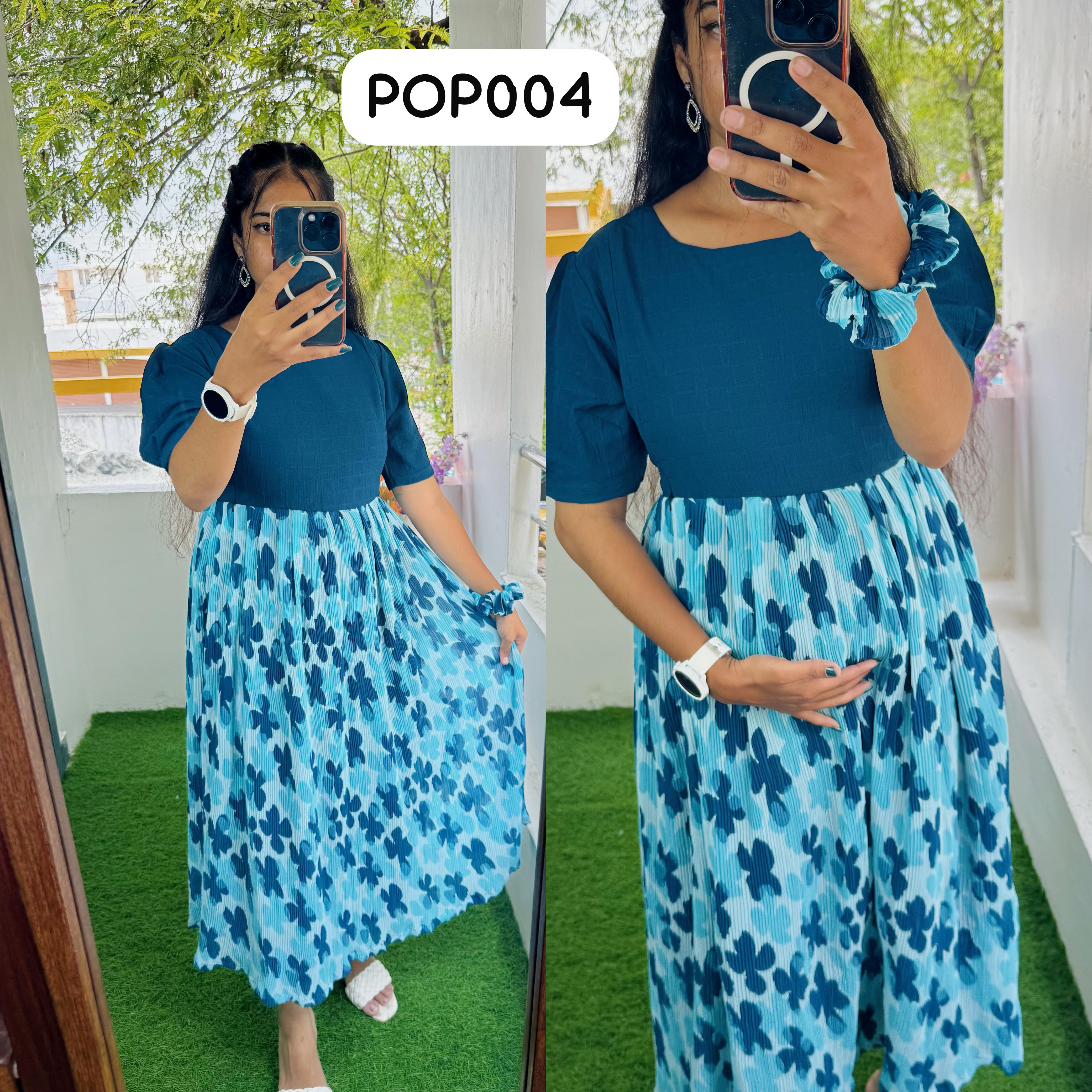 New Feeding/Maternity Popcorn Western dress(Free scrunchie)