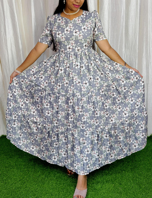 MayaOC2 Maxi-Feeding/Non feeding-Premium Heavy quality Georgette 3-Tier Maxi (With Lining)