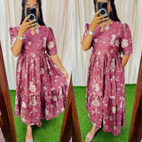 FESTIVE SPECIAL Feeding/Non feeding- Premium Vatican Fabric 2-tier Maxi with Cotton lining 010