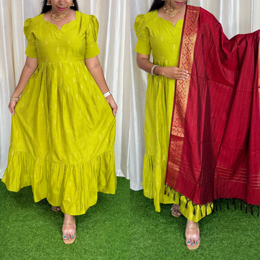 Premium Raw Maxi with Dupatta- Non Feeding Only
