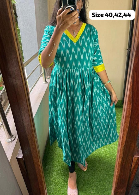 Feeding/Maternity Handloom Ikkat cotton Dress FC0170