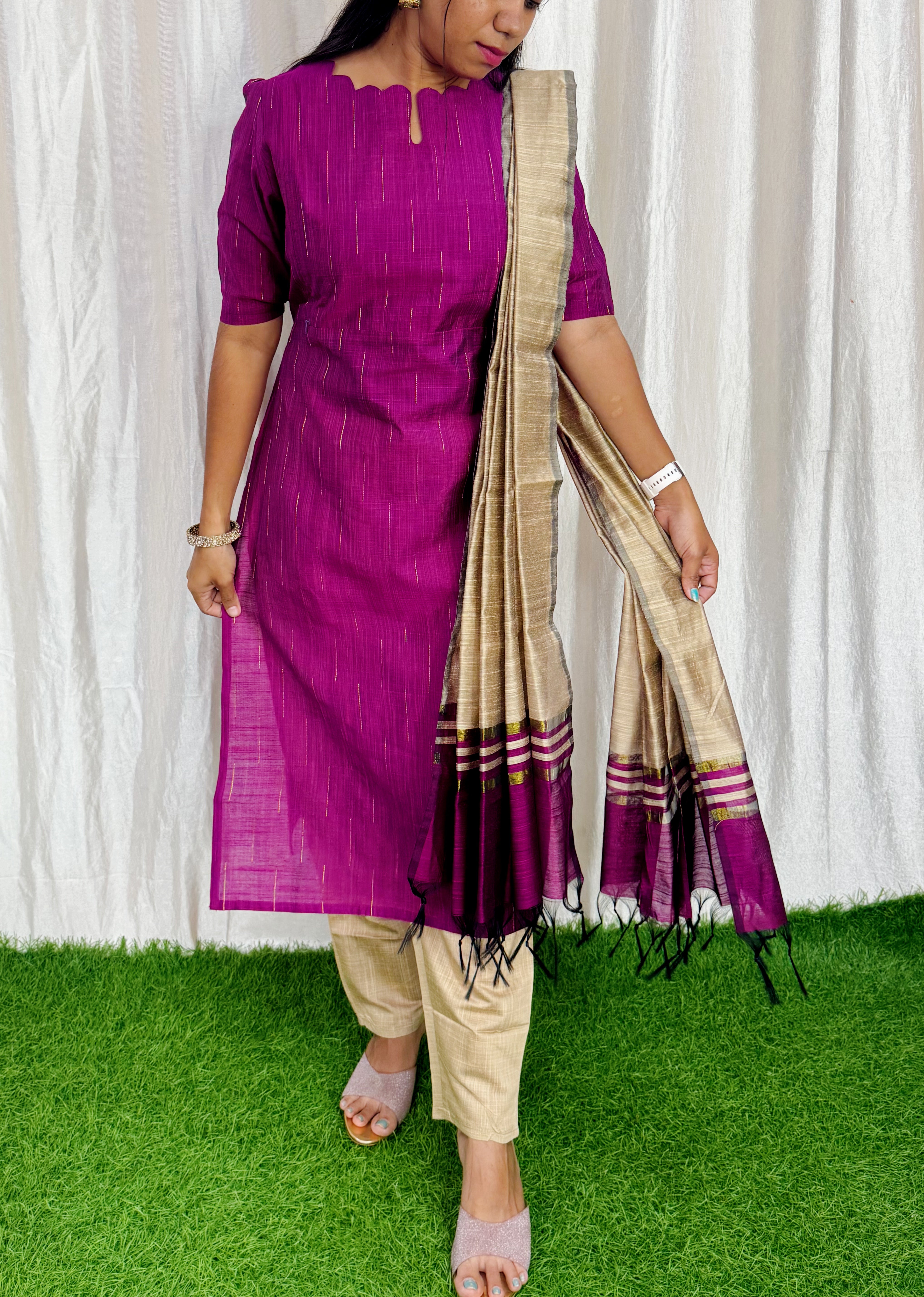 Premium Raw Silk Salwar Set-(Top,Bottom,Duppatta)- Feeding/Non Feeding-001