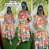Cute Feeding/Maternity- Premium 3 tier Maxi with lining