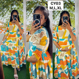 Cute Feeding/Maternity- Premium 3 tier Maxi with lining
