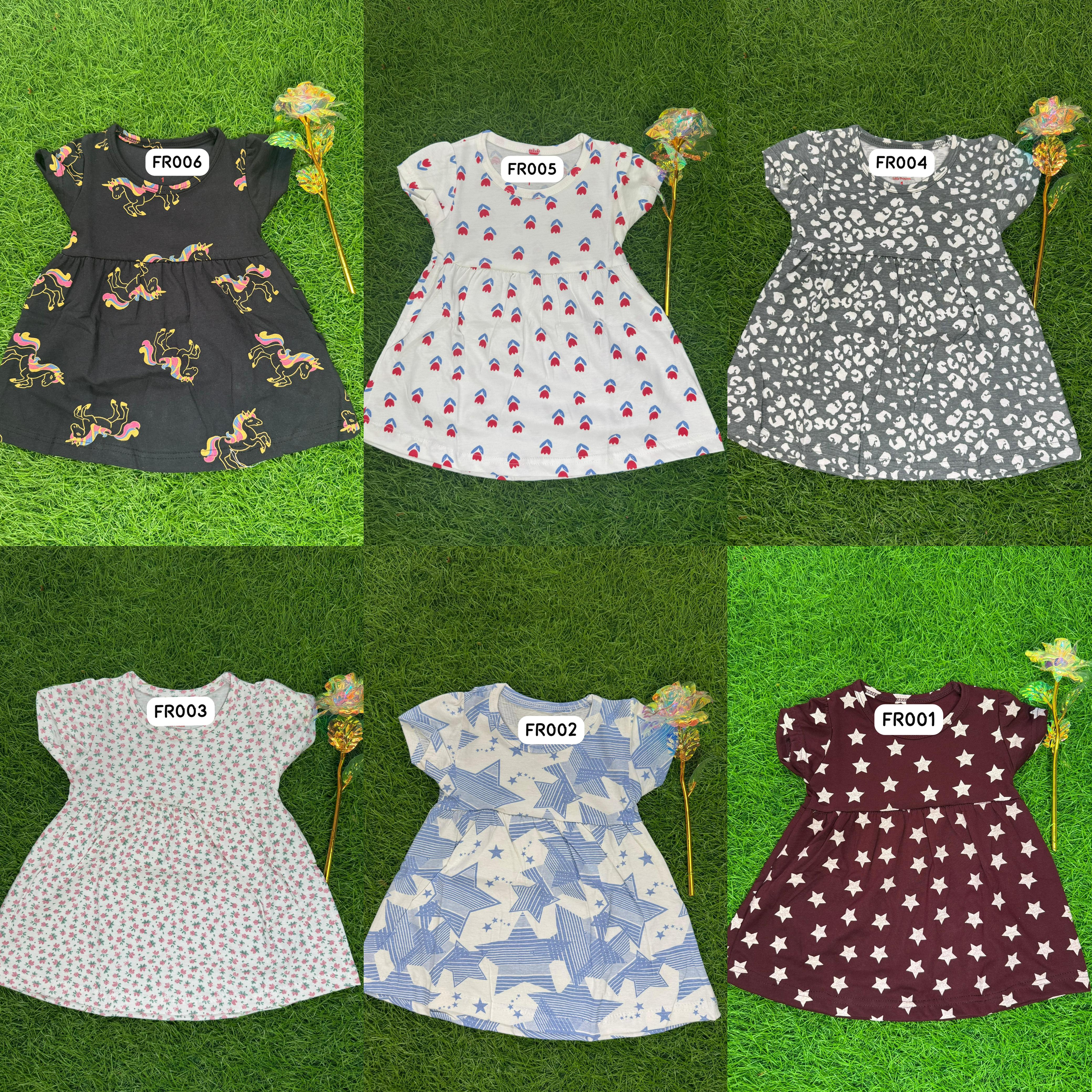 Pack of 5 @ 599 free ship. Adorable Baby frocks ❤️ Random 5 prints