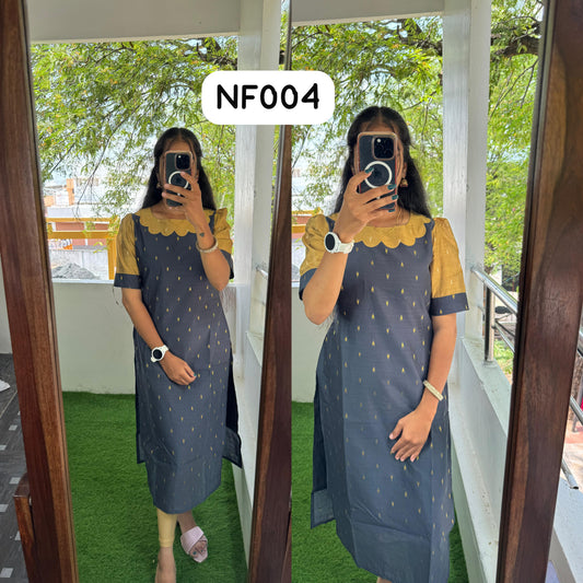 Buy 1 Get 1 Free Raw Silk Kurti with cotton Lining (Non Feeding) FC0339
