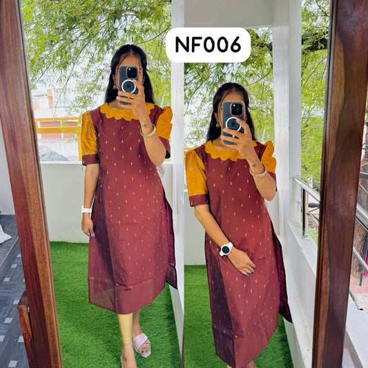 Buy 1 Get 1 Free Raw Silk Kurti with cotton Lining (Non Feeding) FC0337