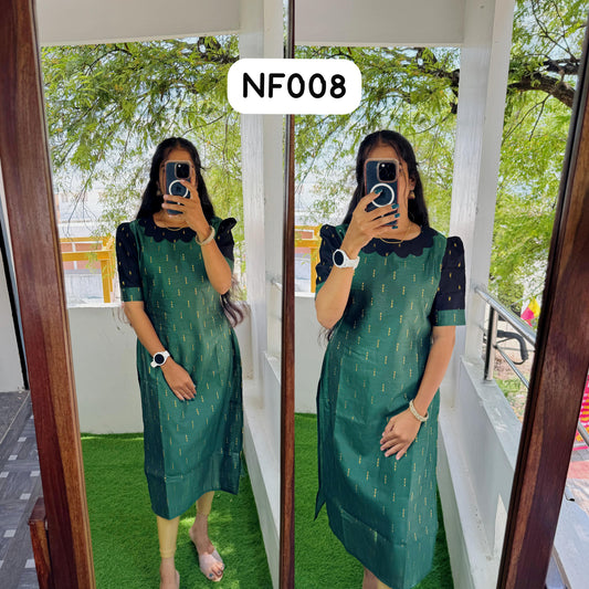 Buy 1 Get 1 Free Raw Silk Kurti with cotton Lining (Non Feeding) FC0335
