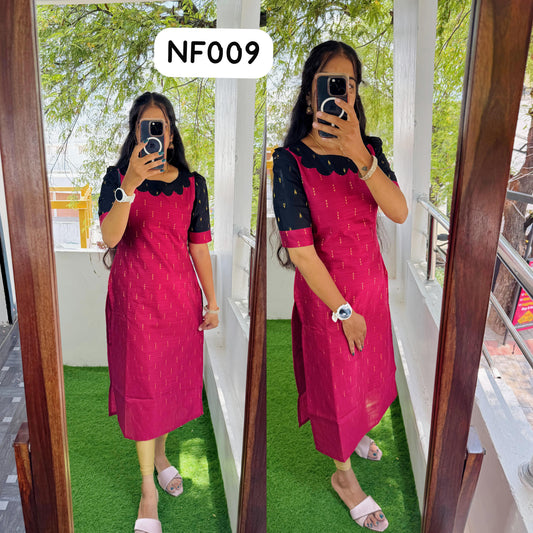Buy 1 Get 1 Free Raw Silk Kurti with cotton Lining (Non Feeding) FC0334