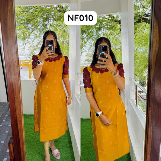 Buy 1 Get 1 Free Raw Silk Kurti with cotton Lining (Non Feeding) FC0332