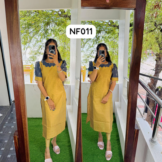 Buy 1 Get 1 Free Raw Silk Kurti with cotton Lining (Non Feeding) FC0333