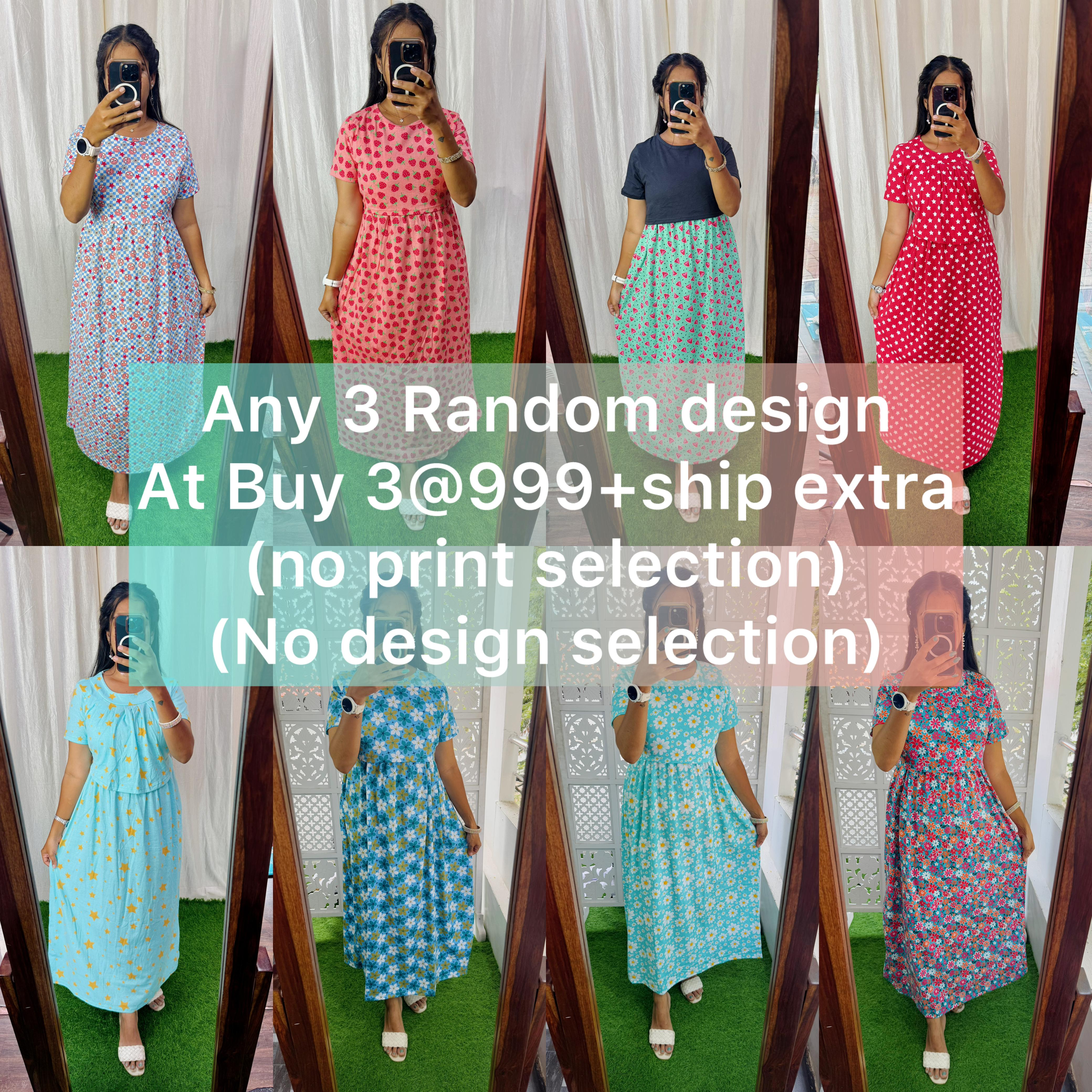 Any 3@999+ship ( Random Prints) No selection Zipless maternity/feeding Loungewear Maxi