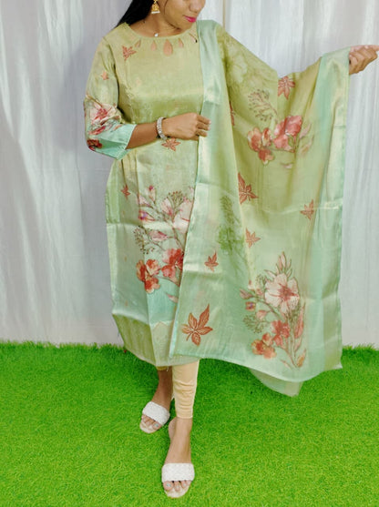 Premium Tissue Digital Printed  Kurti and Dupatta Set FC0130