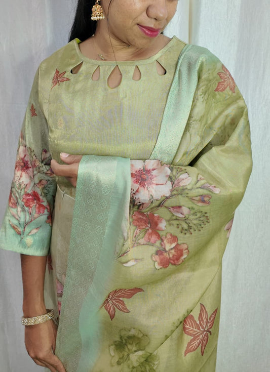 Premium Tissue Digital Printed  Kurti and Dupatta Set FC0130