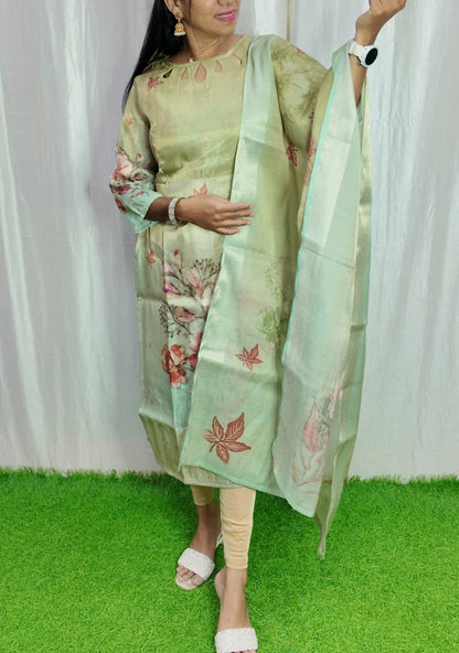 Premium Tissue Digital Printed  Kurti and Dupatta Set FC0130