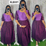 Premium Ethnic Silk Butta Maxi-Feeding/Maternity(With Lining)