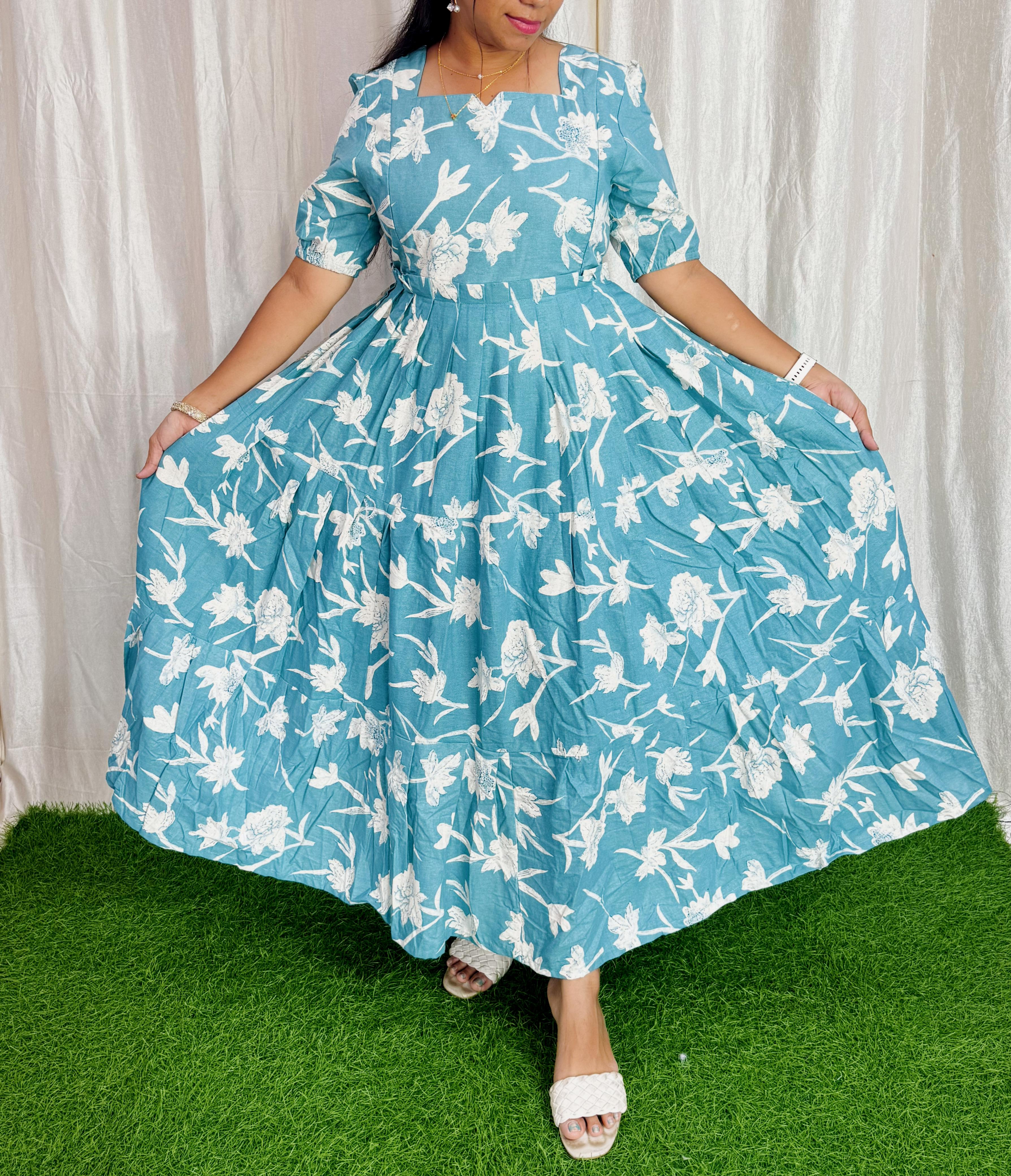 Premium Cotton Flex Fabric  Maxi with Cotton lining 024