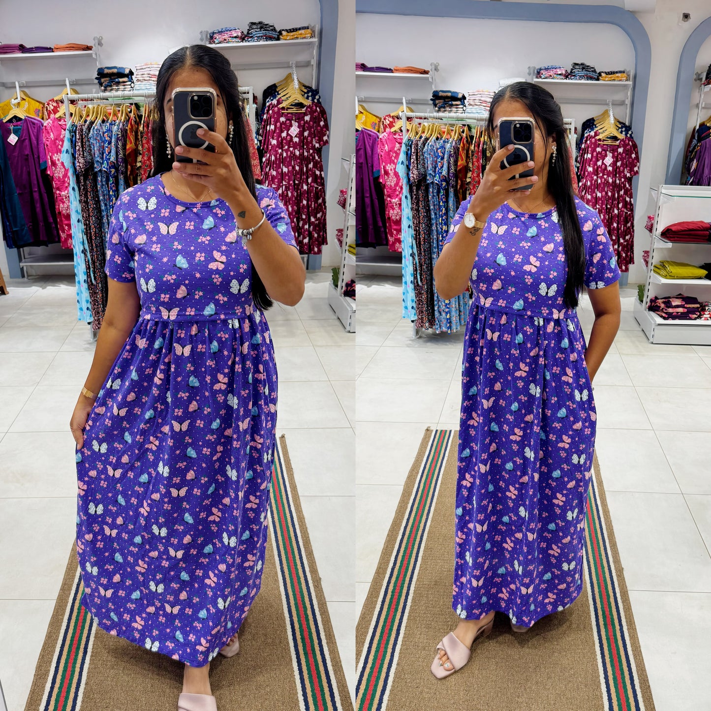 FLR054 Zipless maternity/feeding Loungewear Maxi Pull up Model | Buy 3@1200+ship