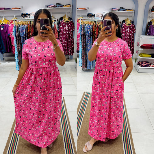 FLR055 Zipless maternity/feeding Loungewear Maxi Pull up Model | Buy 3@1200+ship