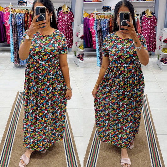 FLR058 Zipless maternity/feeding Loungewear Maxi Pull up Model | Buy 3@1200+ship