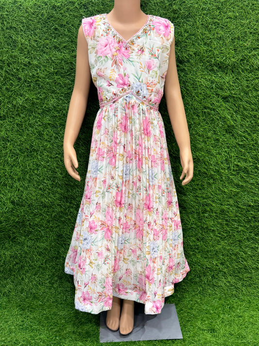 Aliya Cut Stone Work Full Frock -11