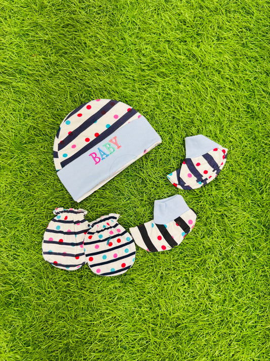 Cap Mittens Booties for New Born