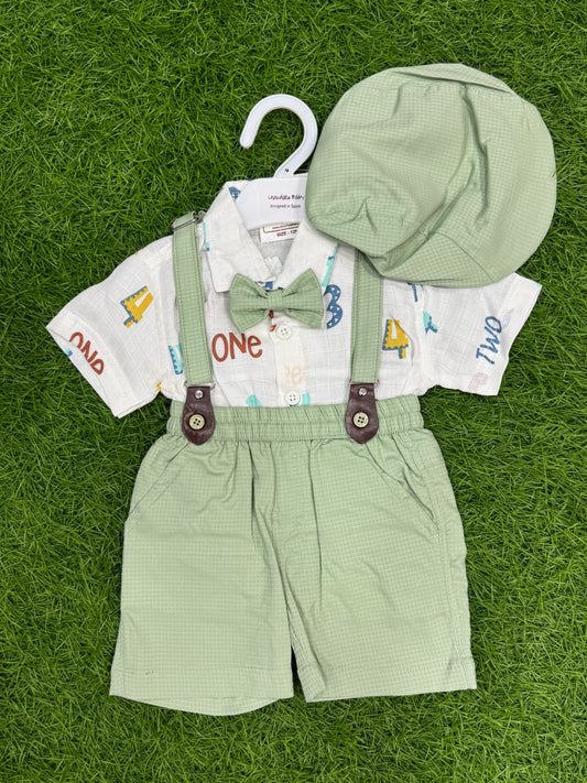Baby Boy Shirt and Shorts + Tie with Suspender Straps Outfits