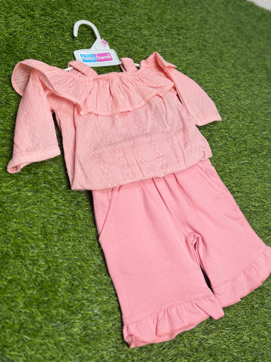 Pink Color Western Girls Set For Toddlers