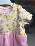 Girls Soft  Net Frock Leaf Printed
