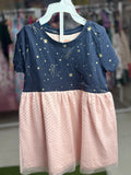 Girls Soft  Net Frock Leaf Printed