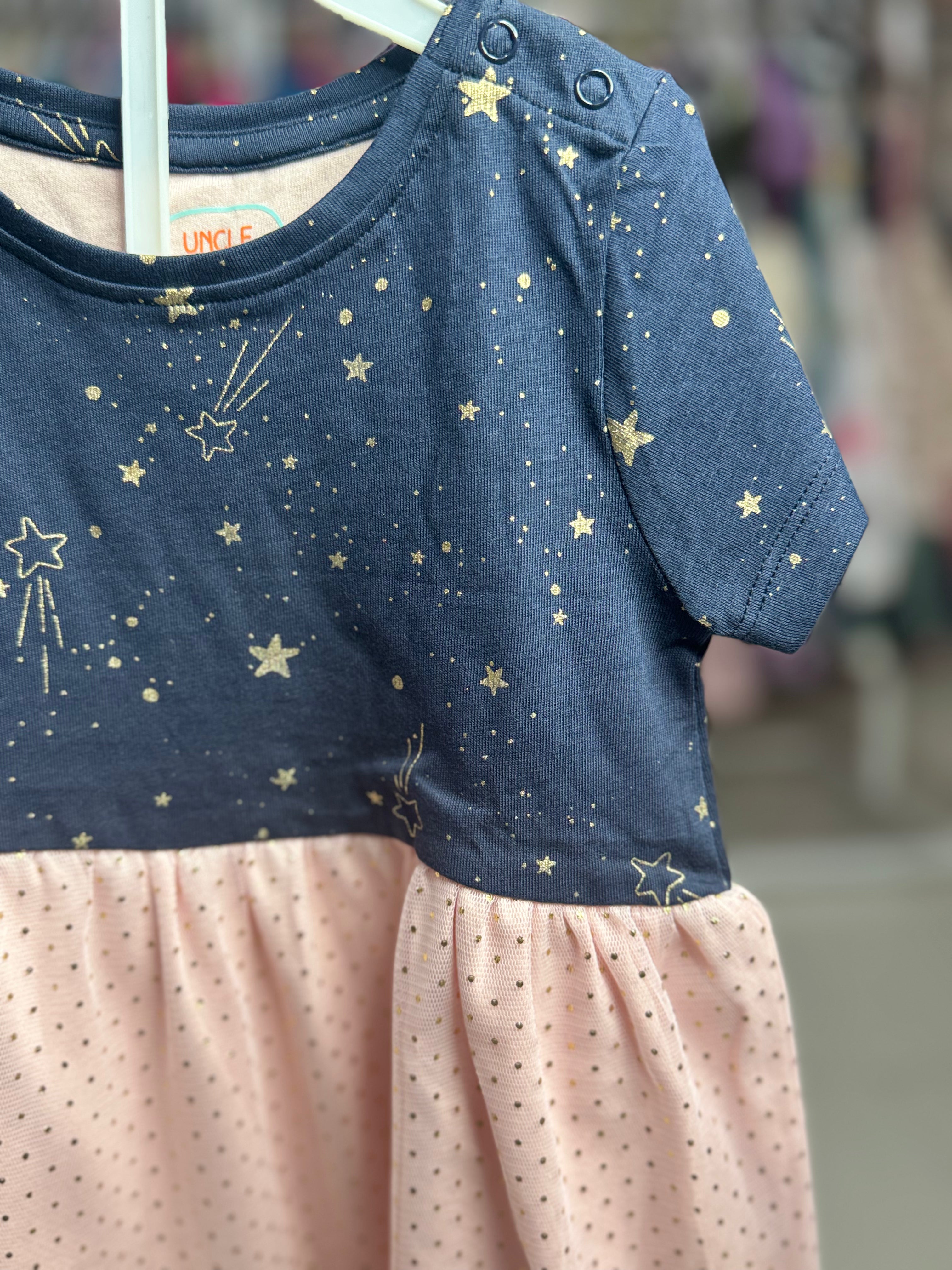 Girls Soft  Net Frock Leaf Printed