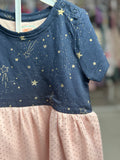 Girls Soft  Net Frock Leaf Printed