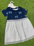 Girls Soft  Net Frock Leaf Printed
