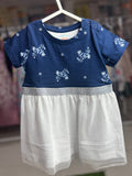 Girls Soft  Net Frock Leaf Printed