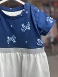 Girls Soft  Net Frock Leaf Printed
