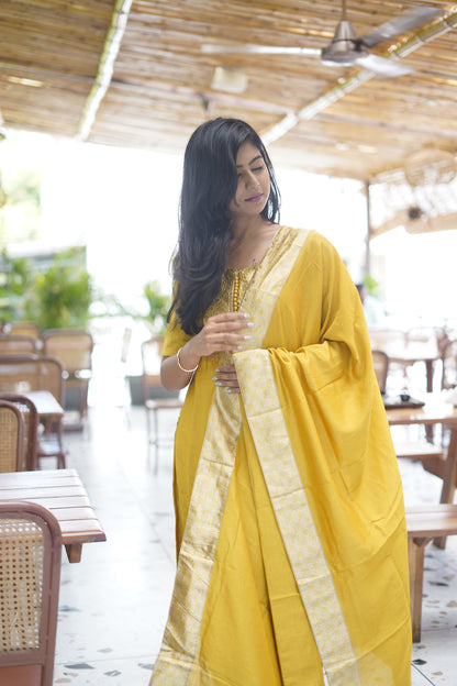 Premium Dupion Silk Salwar Set-(Top,Bottom,Duppatta)-Non Feeding Only